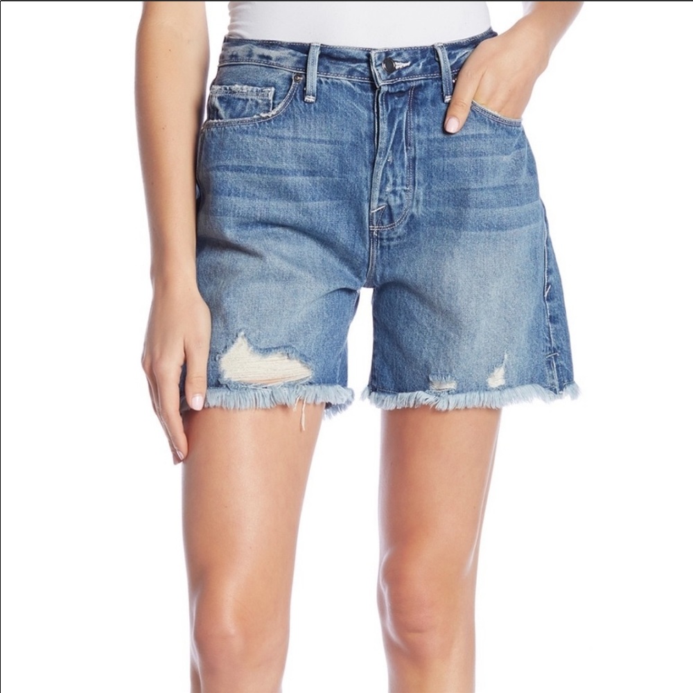 Good American High Waist Cutoff Denim Shorts F24